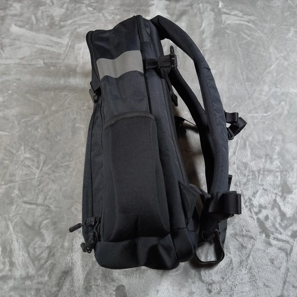 Timbuk2 Division Laptop Backpack‎ OS Black Pac Man Embroidered Padded Travel Bag